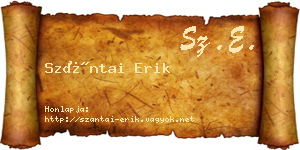 Szántai Erik névjegykártya
